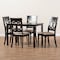 Baxton Studio Lucie Sand Upholstered Espresso Finished 5-Piece Wood Dining Set 157-9731-8026 - alternate 4